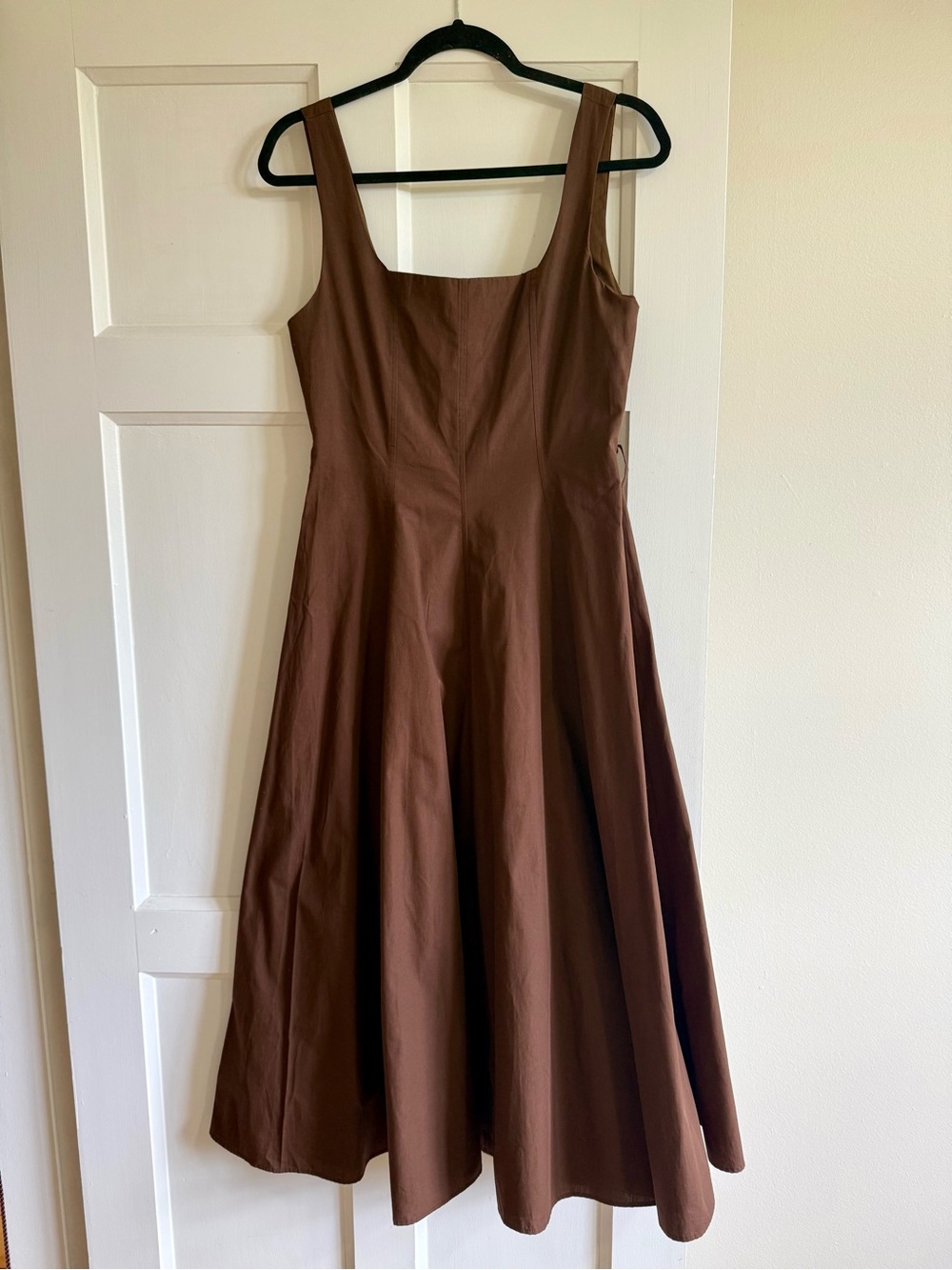 New Women’s Brown Square-Neck Fit & Flare Dress